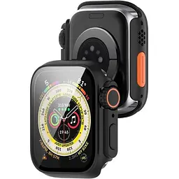 Чохол-накладка DK Пластик Soft-Touch Glass Full Cover Ultra для Apple Watch 41mm (black) - мініатюра 3
