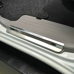 Накладки на пороги для Mitsubishi Pajero Sport II 2008-2015 Нержавіюча сталь із загином та Логотипом 4 шт (P-MI13) - мініатюра 3