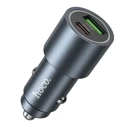 Автомобільне зарядне пристрій HOCO Z60 Bloom 48W dual-port PD30W QC3.0 multi-protocol car charger чорний 6942007642095