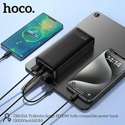 Зовнішній акумулятор Hoco DB130A Tridentis 30000mAh 30W Black [168598] - мініатюра 6