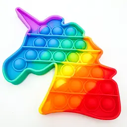Сенсорна іграшка антистрес силіконова нескінченна пухирця поп іт UKC Pop It Fidget єдиноріг веселка - мініатюра 1