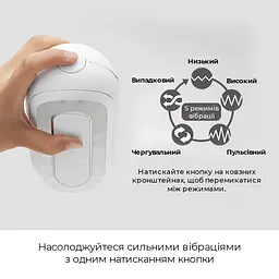Вібромастурбатор Tenga Flip Zero Electronic Vibration White, змінна інтенсивність, розкладний - мініатюра 4