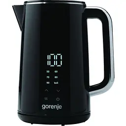 Gorenje Електрочайник, 1.7 л, підвійні стінки, LED дисплей, Strix контроль, чорний