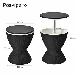 Стіл-холодильник Costway Curver з регульованою висотою 30L чорний - мініатюра 12