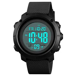 Наручний годинник чоловічий Skmei 1426 Black - White ABS, 1426BKWT (12287) - мініатюра 2