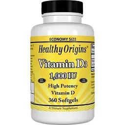 Вітаміни та мінерали Healthy Origins Vitamin D3 1000 IU 360 капсул
