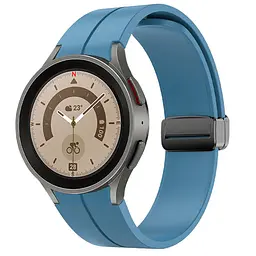 Ремінець для Samsung Galaxy Watch 6 40mm 6 44mm - світло-синій ширина кріплення 20мм силікон Watchbands Cls-black (W34-1W432432) - мініатюра 2