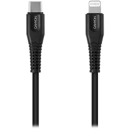 Кабель Lightning Canyon USB Type-C/Apple Lightning Чорний 1.2m (CNS-MFIC4B)