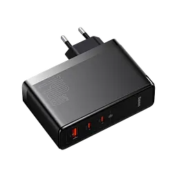 Мережевий зарядний пристрій Baseus GaN5 Pro 3 порта, USB + Type-C 140W Черный (CCGP100201) - мініатюра 2