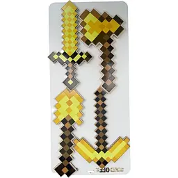Набір іграшок Minecraft Gold 4-в-1 меч, кирка, сокира, лопата