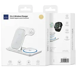 БЗП Wi-W020 3 in 1 Wireless Charger White Wiwu teh0029900 - мініатюра 6