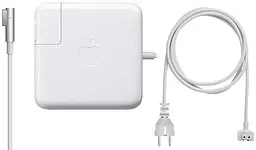 Зарядний пристрій для макбука, 45W, MagSafe (L-tip), білий блок живлення, зарядний пристрій для ноутбука з подовженим мережним кабелем + магнітний кабель, швидка зарядка, адаптер живлення Apple MacBook (MC747) (ARM47614)