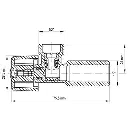 Кран кульовий Koer 1/2x1/2 (KR.511) KR0101 - мініатюра 2