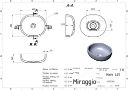 Умивальник Miraggio Mark 425 глянсовий 0002682, Білий - мініатюра 8