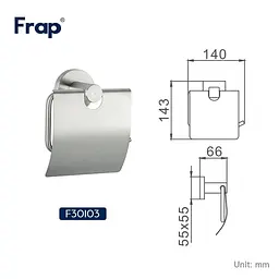 Тримач для туалетного паперу нержавіюча сталь Frap F30103 1/40 Хром - мініатюра 6