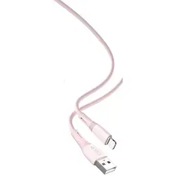 USB Кабель XO NB225 Lightning Silicone Two-Color 2.4A 1.0m Рожевий
