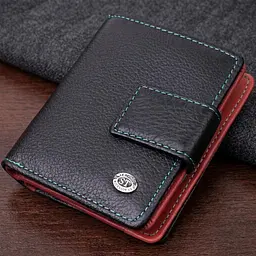 Вертикальний невеликий жіночий гаманець із натуральної шкіри ST Leather 19436 чорний