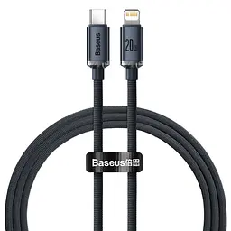 Кабель Baseus Lightning USB-C to Lightning Crystal Shine 20W 1.2m Black (CAJY000201)