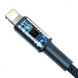 Кабель Baseus High Density Braided Fast Charging Data Cable Type-C to Lightning PD 20W 1m Blue (CATLGD-03) - мініатюра 3