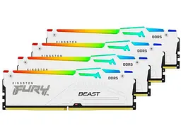 Модуль пам'яті Kingston FURY 128 GB (4x32GB) DDR5 5600 MHz Beast White RGB (KF556C40BWAK4-128) - мініатюра 3