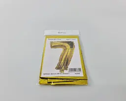 Фольгована куля, 7, золотий, цифра, 100 см, 1 штука, для оформлення свята