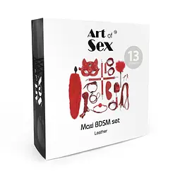 Набір Art of Sex - Maxi BDSM Set Leather, 13 предметів, натуральна шкіра, Чорний - мініатюра 4