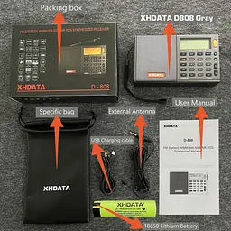 Цифровий DSP радіоприймач XHData D-808 всехвильовий з чохлом - мініатюра 4