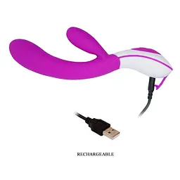 Вібратор-кролик Lybaile Pretty Love Colby Vibrator Силіконовий, 21.5х3.5 см - мініатюра 8