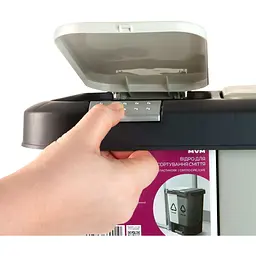 Відро для сміття MBM My Home сортувальне з кришкою та педаллю 10+10 л сіре (BIN-05 (10+10L) LIGHT GRAY/GRAY) - мініатюра 14