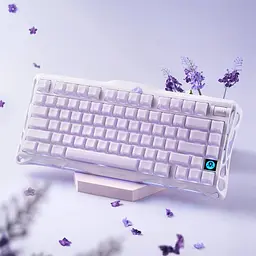 Клавіатура GravaStar Mercury K1 80keys Kailh Cheery Pink EN/UKR BT/WL/USB Lavender Purple (GSK1_PL) - мініатюра 3