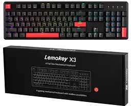 Механічна ігрова клавіатура Lemokey X3H3UA Black Switch Keychron Brown, QMK/VIA, Hot-Swap, EN/UKR, RGB - мініатюра 7