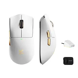 Бездротова ігрова миша MCHOSE K7 Ultra / Три режими підключення / PAW3950 / 42 000 DPI / White Golden