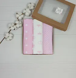 Пелюшки дитячі a.l.babybox Корони 50х80 см 3 шт. Рожевий (NA 18169877)