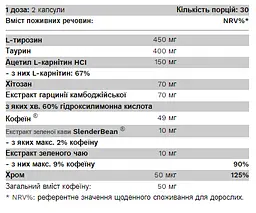 Жироспалювач Pure Gold Protein NRG Burn 60 капсул - мініатюра 2