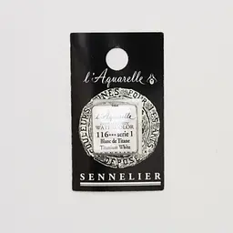 Акварельна фарба Sennelier, полукювета, S1, Титановий білий (Titanium White)