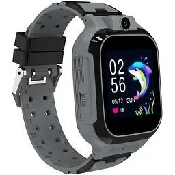 Смарт-годинник телефон дитячий Lemfo LT37 4G GPS Wi-Fi з відеодзвінком SIM-карта силіконовий ремінець Black (18756) - мініатюра 1