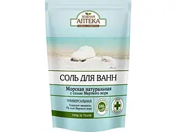 Сіль для ванн ЗЕЛЕНАЯ АПТЕКА 500г (дой-пак) "Морська натуральна"