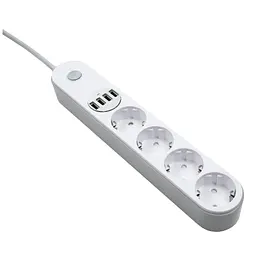 Мережевий фільтр живлення ColorWay CW-CHE44W, 4 розетки/4USB White 2M (CW-CHE44W) - мініатюра 3