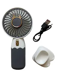 Вентилятор ручний акумуляторний Mini Fan ZB088C USB Сіро-білий - мініатюра 3