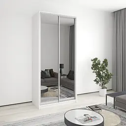 Шафа-купе дводверна MebelStar Стандарт AL 2 Дзеркала 110x45x240 см Аляска білий (MBS-3790)