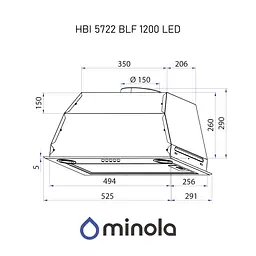 Витяжка повновбудована Minola HBI 5722 BLF 1200 LED - мініатюра 10