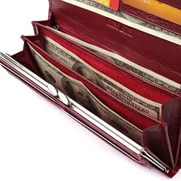 Гаманець для жінок із натуральної лакованої шкіри ST Leather 22680 червоний - мініатюра 7