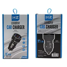 Автомобільний зарядний пристрій на 2 USB чорну АЗУ HZ HC7