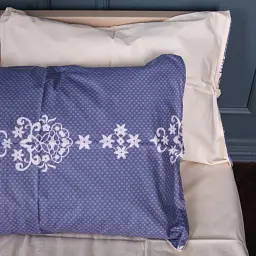 Дитячий комплект постільної білизни MirSon Сатин 22-1394 Vintage Filigree 110х140 см синій/бежевий (2200010564884) - мініатюра 5