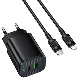 МЗП Borofone BAS83A Star PD20W+QC3.0 (1USB-A/1C) + кабель Type-C to Lightning Black