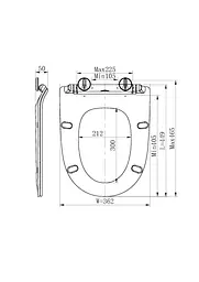 Сидіння для унітаза EUR TS-3575 дюропластове, Soft Close, метал.кріпл. - мініатюра 4