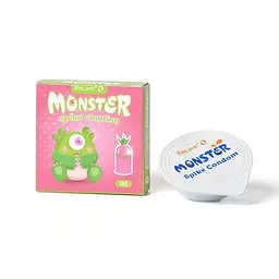 Насадка на член Recare Green Monster Spike Condom (презерватив з рядом кульок і вусиками на кінчику) - мініатюра 3