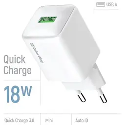 Зарядний пристрій ColorWay USB QC3.0 18W white (CW-CHS063Q-WT) - мініатюра 6