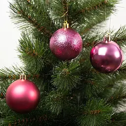 Ялинкові кулі House of Seasons пластикові 6 см 27 шт. фуксія (8720967923229) - мініатюра 2