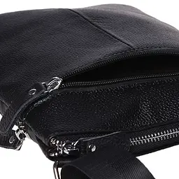 Чоловіча сумка Borsa Leather K1307 24x21x1 см Чорний (14715) - мініатюра 5
